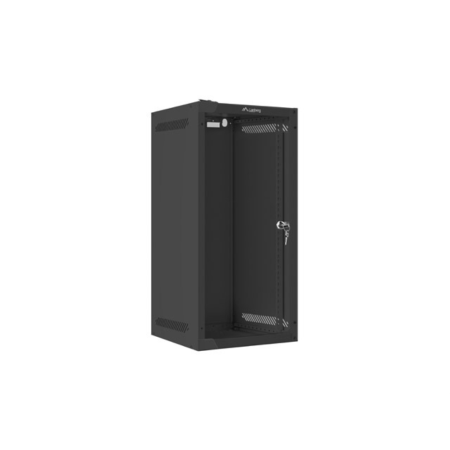 Armario lanberg mural rack 10 pulgadas 12u - 280x310 flat pack negro puerta cristal