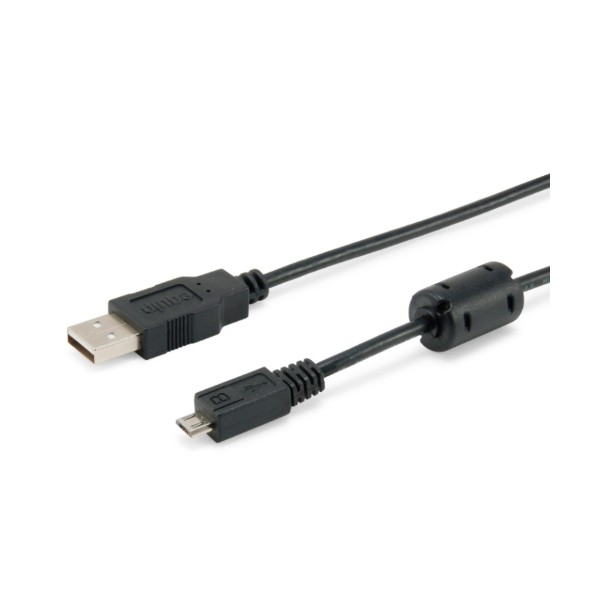 Cable usb 2.0 equip tipo a -  micro usb tipo b 1.8m con ferrita