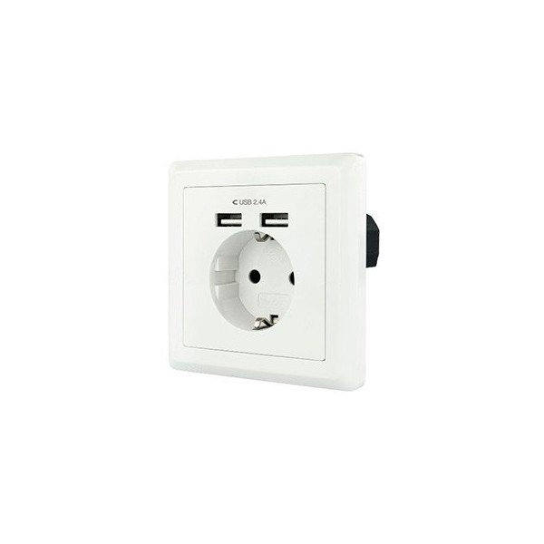 Enchufe nanocable tooq schuko - 2 tomas usb