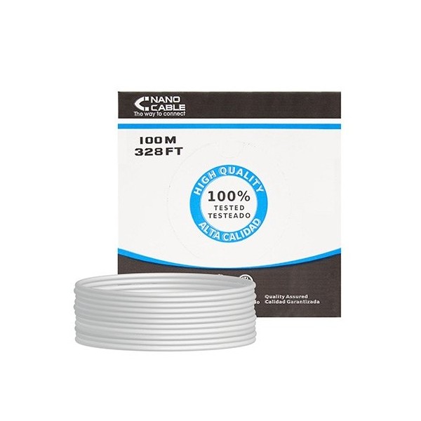 Bobina cable red utp cat6 rj45 nanocable 100m rigido awg24