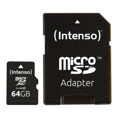 Tarjeta memoria micro sd intenso 64gb cl10  adaptador sd