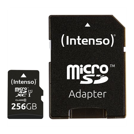 Tarjeta memoria micro sd intenso 256gb uhs - i cl10  adaptador sd