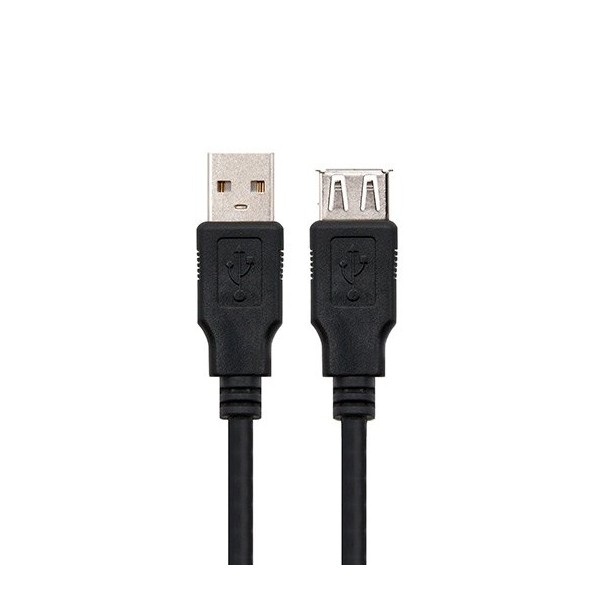 Cable alargador nanocable usb - a 2.0 a usb - a 2.0 1.8m negro macho - hembra