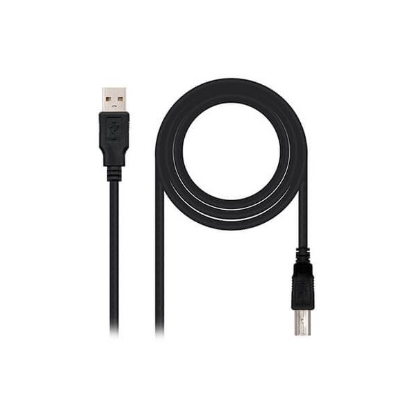 Cable impresora nanocable usb - a 2.0 a usb - b 2.0 1m negro macho - macho