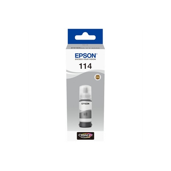 Botella tinta epson ecotank 114 gris 70ml