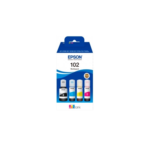 Multipack botellas tinta epson ecotank 102 negro cian magenta amarillo
