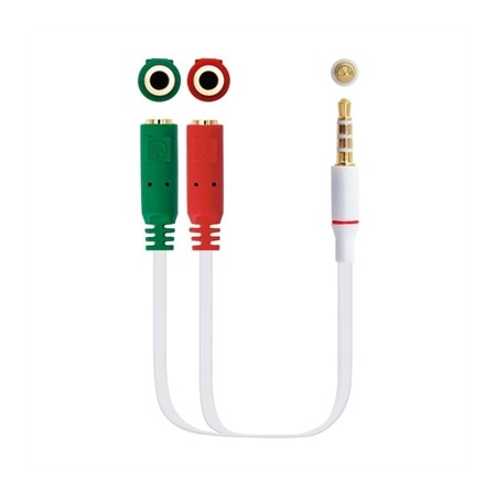 Cable audio 1 x 3.5mm a 2 x jack 3.5mm nanocable -  macho - hembra -  20cm
