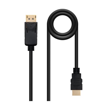 Cable conversor nanocable displayport a hdmi macho - macho negro 1.5m