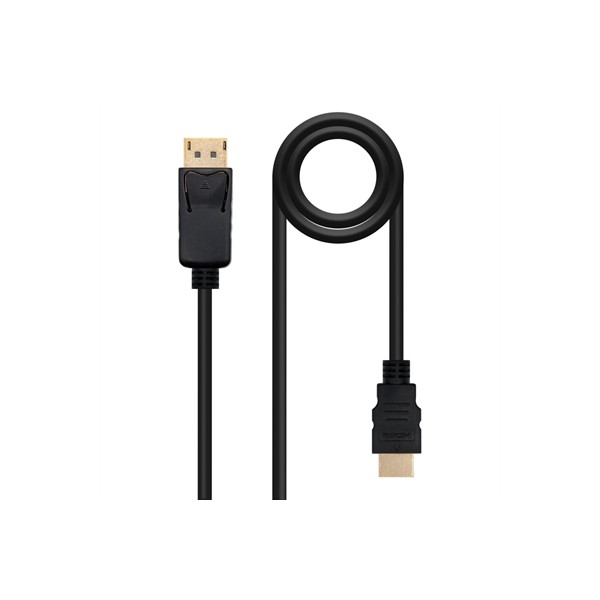 Cable conversor nanocable displayport a hdmi macho - macho negro 1.5m