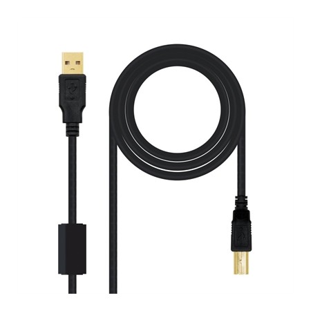 Cable usb 2.0 tipo a usb tipo b nanocable 3m negro macho - macho impresora