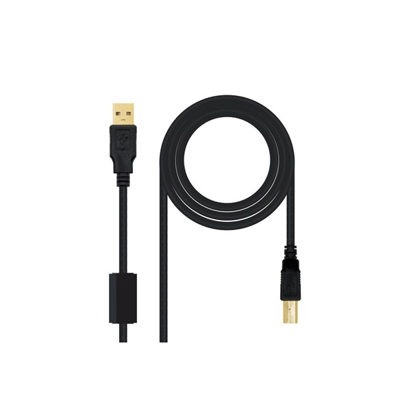 Cable usb 2.0 tipo a usb tipo b nanocable 3m negro macho - macho impresora