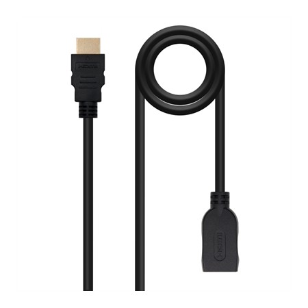 Cable hdmi 2.0 nanocable 2m -  macho - hembra -  negro