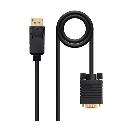 Cable conversor displayport a vga nanocable 1m -  macho - macho -  negro