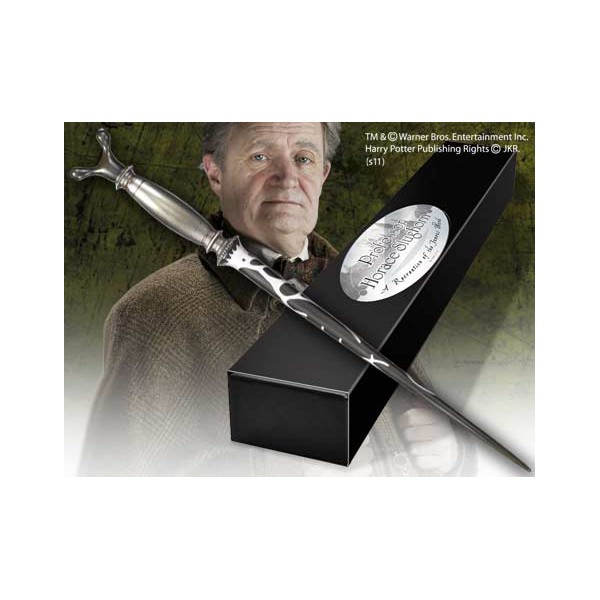 Replica the noble collection harry potter horace slughorn varita con caja y placa de identificacion