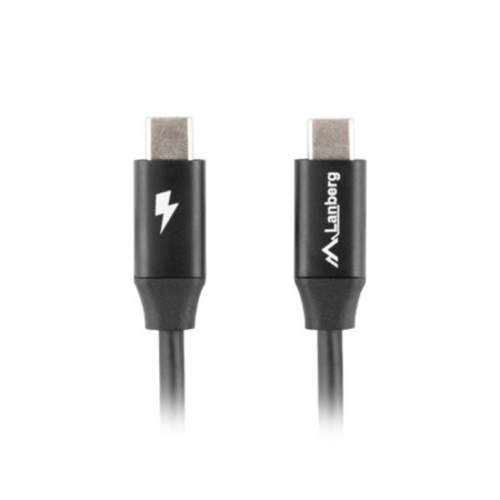 Cable usb tipo c lanberg 1m - macho -  macho - carga rapida - negro