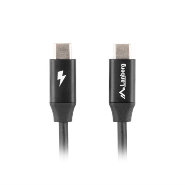 Cable usb tipo c lanberg 1m - macho -  macho - carga rapida - negro