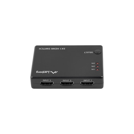 Switch video lanberg 4k - 3 x hdmi - micro usb - negro - control remoto
