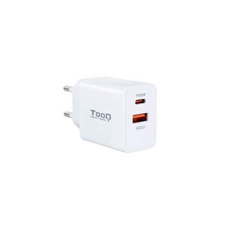 Cargador de pared usb tooq tqwc - 2sc04wt usb tipo a  usb tipo c blanco