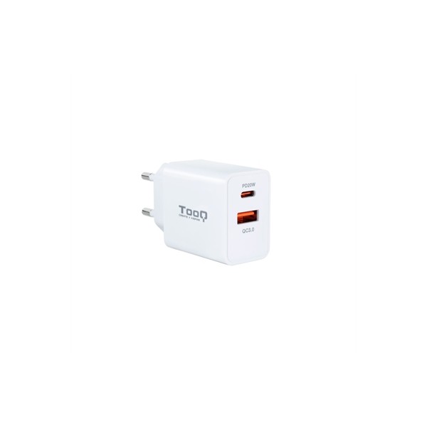 Cargador de pared usb tooq tqwc - 2sc04wt usb tipo a  usb tipo c blanco
