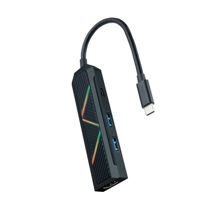 Hub nanocable 4 en 1  usb tipo c -  usb -  hdmi -  15cm -  macho - hembra