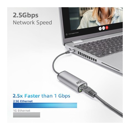 Adaptador usb - c a rj45 ethernet 2.5gb act connectivity
