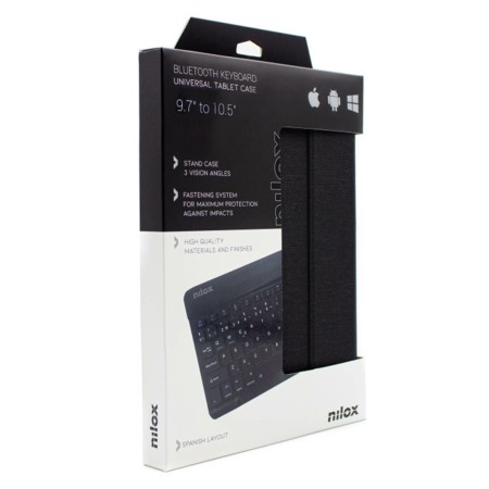 Funda con teclado nilox para tablet 10.5 pulgadas bluetooth negro