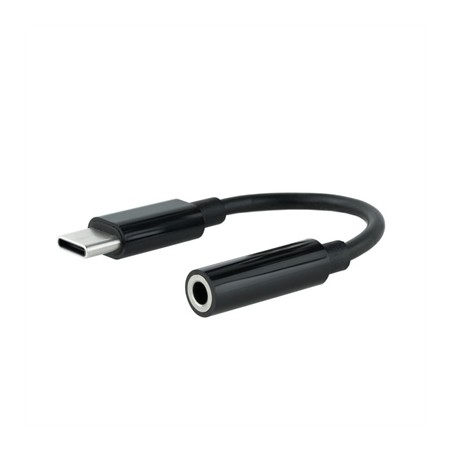 Cable adaptador usb c a jack 3.5mm nanocable 0.11m -  macho - hembra -  negro