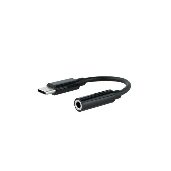Cable adaptador usb c a jack 3.5mm nanocable 0.11m -  macho - hembra -  negro