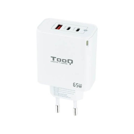 Cargador de pared tooq triple 2xusb - c  usb a blanco 65w