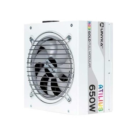 Fuente de alimentacion unykach atilius white gaming atx 650w