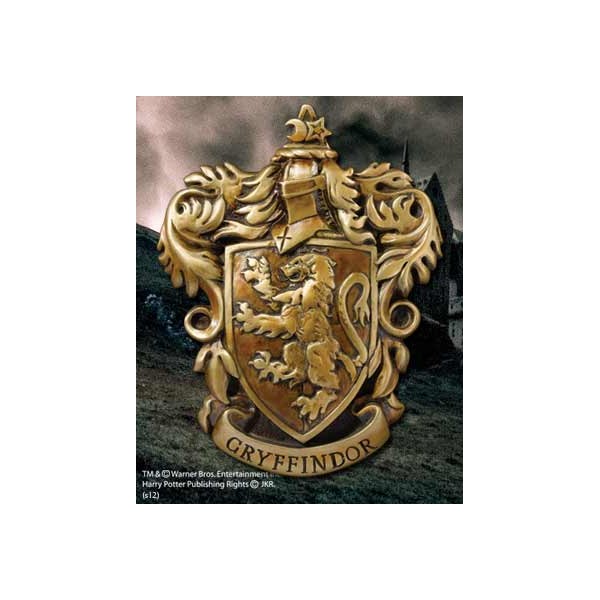Escudo de pared the noble collection harry potter casa gryffindor resina 20 x 28 cm