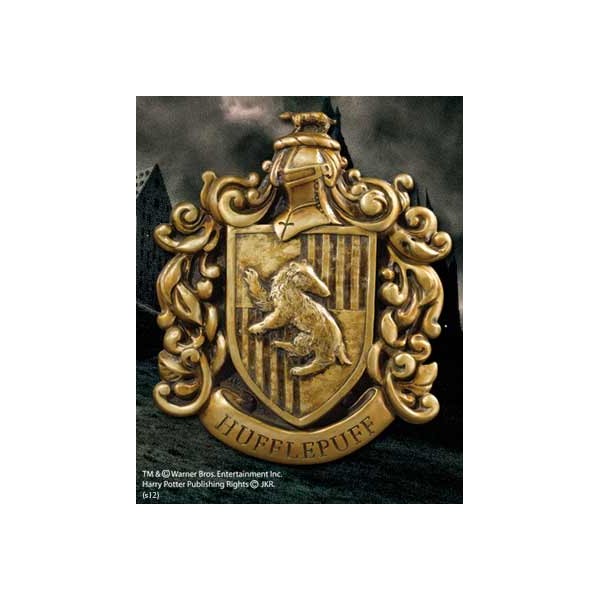 Escudo de pared the noble collection harry potter casa hufflepuff resina 20 x 28 cm