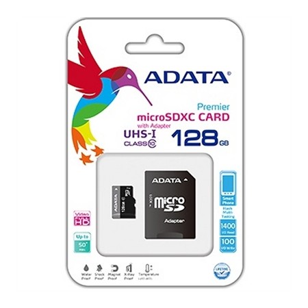 Tarjeta memoria micro sd adata 128gb cl10  adaptador sd