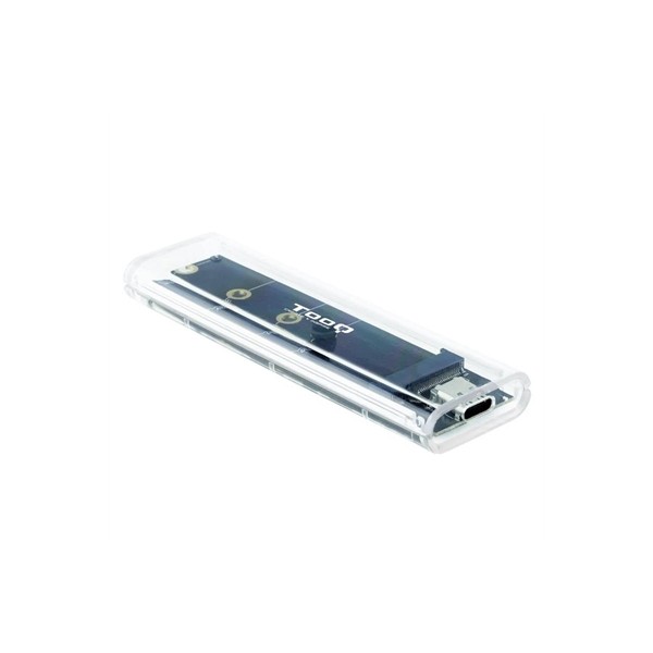 Caja externa tooq ssd m.2 ngff - nvme transparente rgb