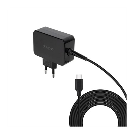 Cargador portatil tooq gan usb - c pd 65w negro