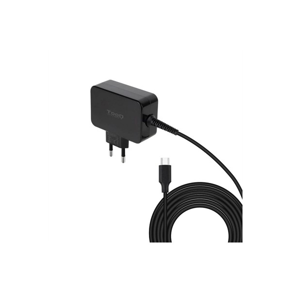 Cargador portatil tooq gan usb - c pd 65w negro