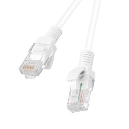 Cable red lanberg latiguillo cat.6 u - utp 1m blanco fluke passed