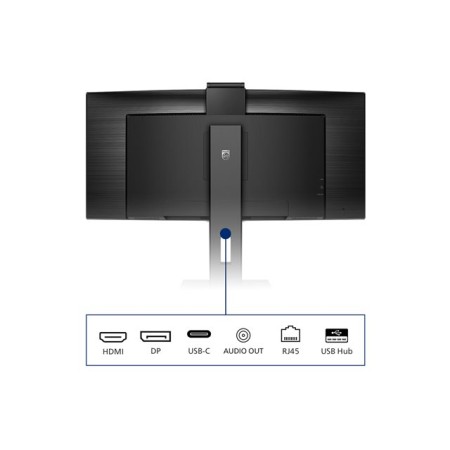 Monitor led 34 pulgadas philips p line 346p1crh - 00 curvo -  va -  dp -  hdmi -  100hz -  4ms -  vesa 100x100 -  webcam