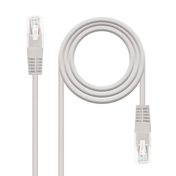 Cable red nanocable latiguillo rj45 utp cat5 0.5m gris