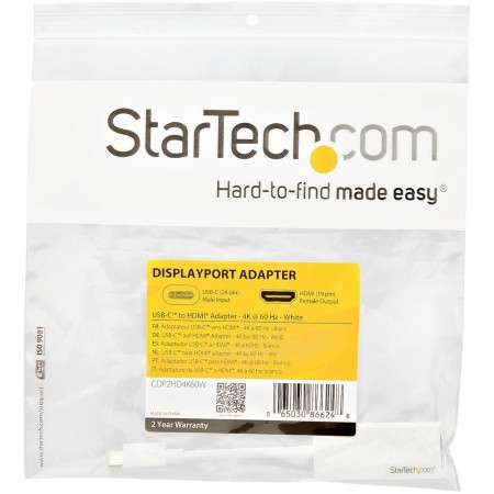 Adaptador usb tipo c a hdmi startech macho - hembra -  blanco