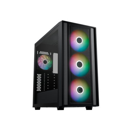Caja ordenador gaming cooler master masterbox 600 atx argb cristal templado negra